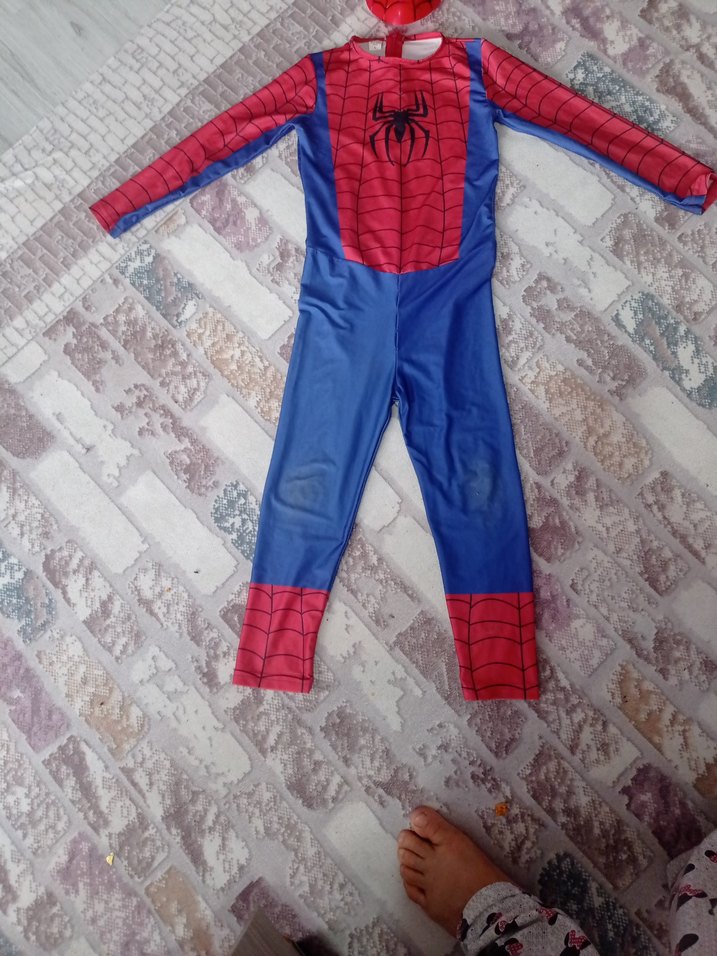 Örümcek Adam Çocuk Kostümü, Fermuarlı, Renkli - Görsel 4