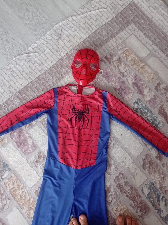 Örümcek Adam Çocuk Kostümü, Fermuarlı, Renkli - Görsel 3