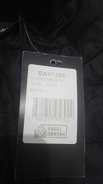 l Beden siyah Renk Kadın şişme mont