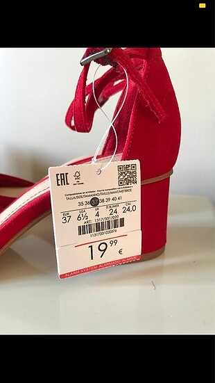Kırmızı Bershka Kalın Topuklu Ayakkabı