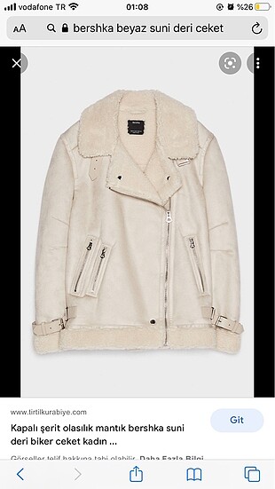 Bershka Beyaz Suni Deri Ceket