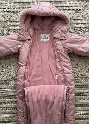 Kürklü Pembe Bebek Tulumu - Görsel 2