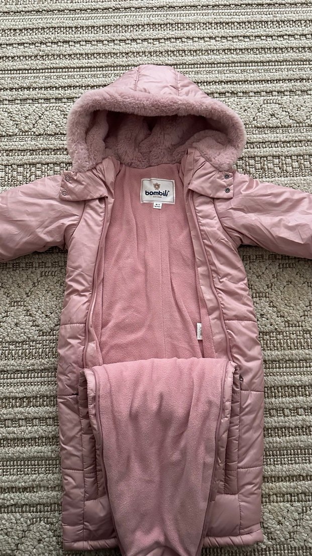 Kürklü Pembe Bebek Tulumu - Görsel 2