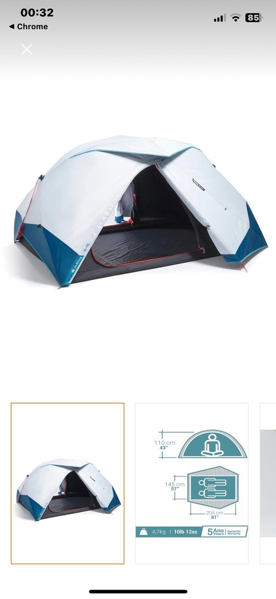 Decathlon Quechua 2 Kişilik Çadır - 2 Seconds Easy Fresh&black - Görsel 2