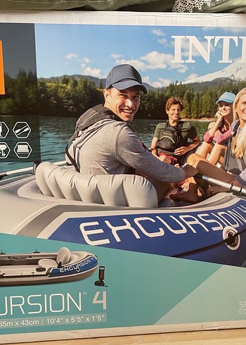 Mavi Gri Şişme Kürekli Bot Intex Excursıon 4 Şişme Bot Set 315 - Görsel 2