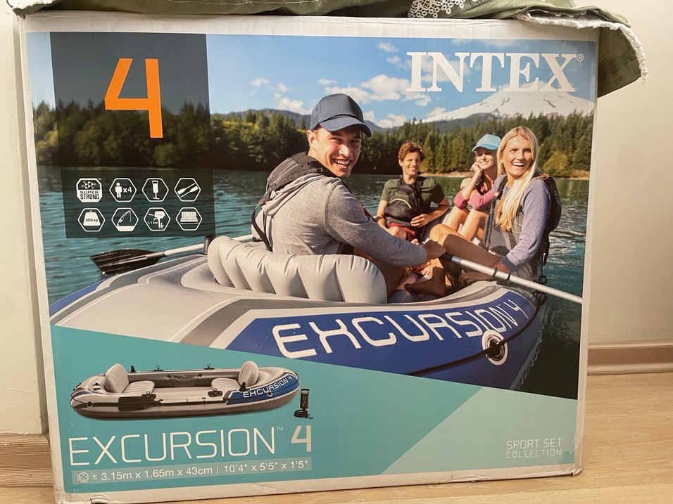 Mavi Gri Şişme Kürekli Bot Intex Excursıon 4 Şişme Bot Set 315 - Görsel 2