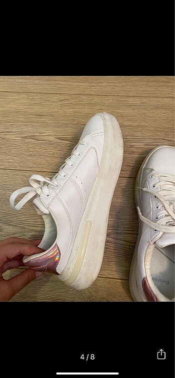 39 Beden beyaz Renk Bershka Beyaz Sneaker Ayakkabı