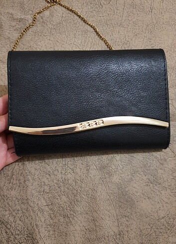 Siyah mini portföy/clutch 