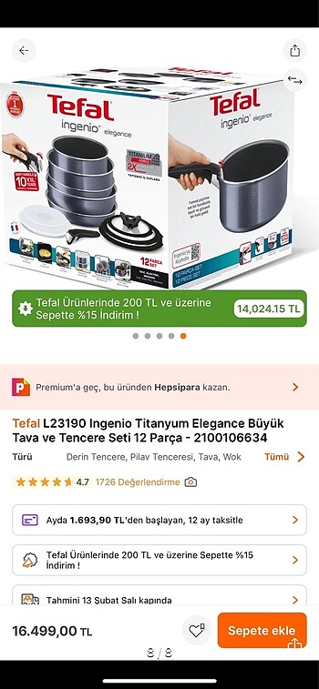 Tefal Tefal ingenio titanium pro XL 12 parça