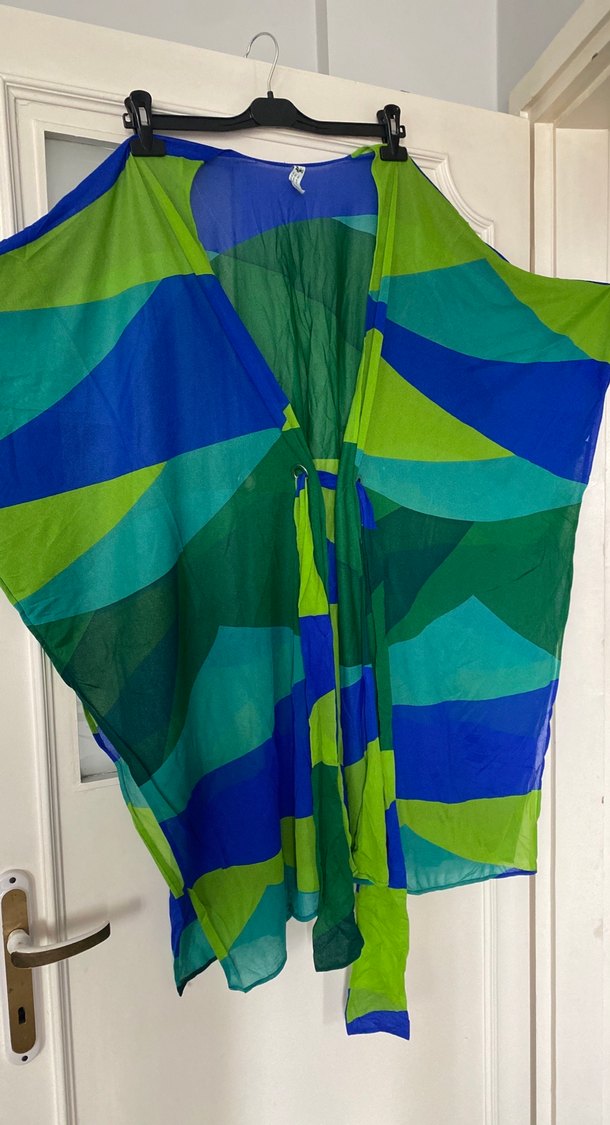 Zeki triko Kadın Yeşil Bohem Tarzı Drapeli deniz elbise - Görsel 5