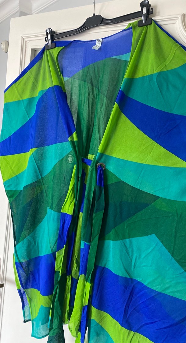 Zeki triko Kadın Yeşil Bohem Tarzı Drapeli deniz elbise - Görsel 3