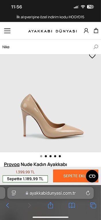 AYAKKABI DÜNYASI provoq ten nude stiletto 38 numara