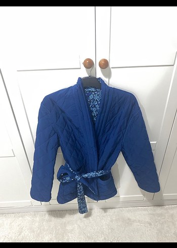 Uzun Lacivert Bağlamalı Bohem Kimono - Görsel 6