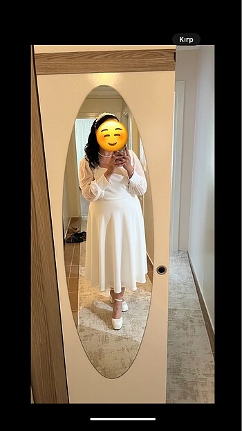 46 Beden beyaz Renk Nikah Elbisesi