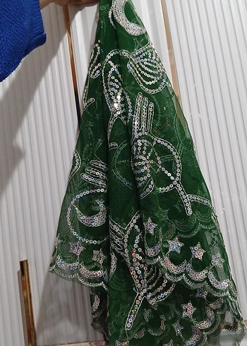 Yeşil Parlak Bohem Kadın Şal - Görsel 4