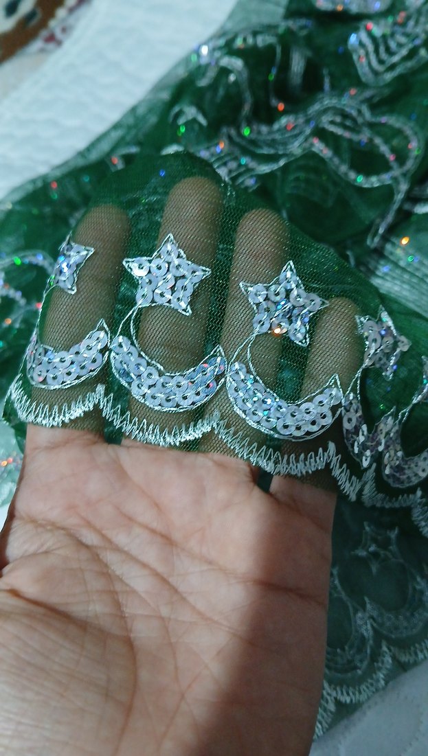 Yeşil Parlak Bohem Kadın Şal - Görsel 5