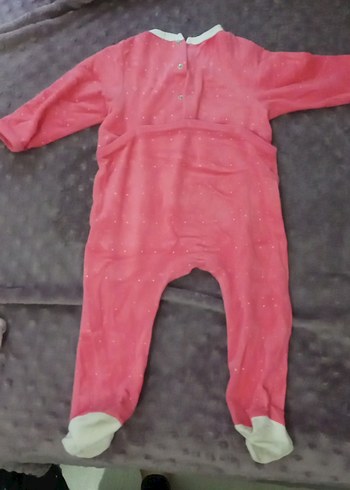 Düğmeli Pembe Bebek Kız Tulum - Görsel 3