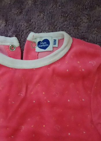 Düğmeli Pembe Bebek Kız Tulum - Görsel 2