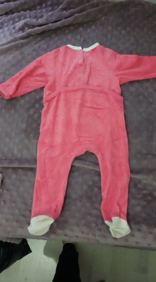 Düğmeli Pembe Bebek Kız Tulum - Görsel 3