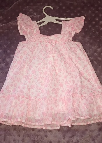 Pembe Kız Çocuk Fırfırlı Elbise - Görsel 3