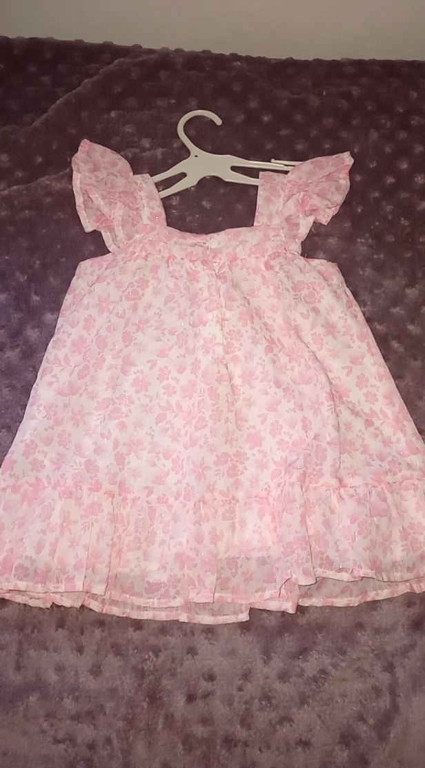Pembe Kız Çocuk Fırfırlı Elbise - Görsel 3