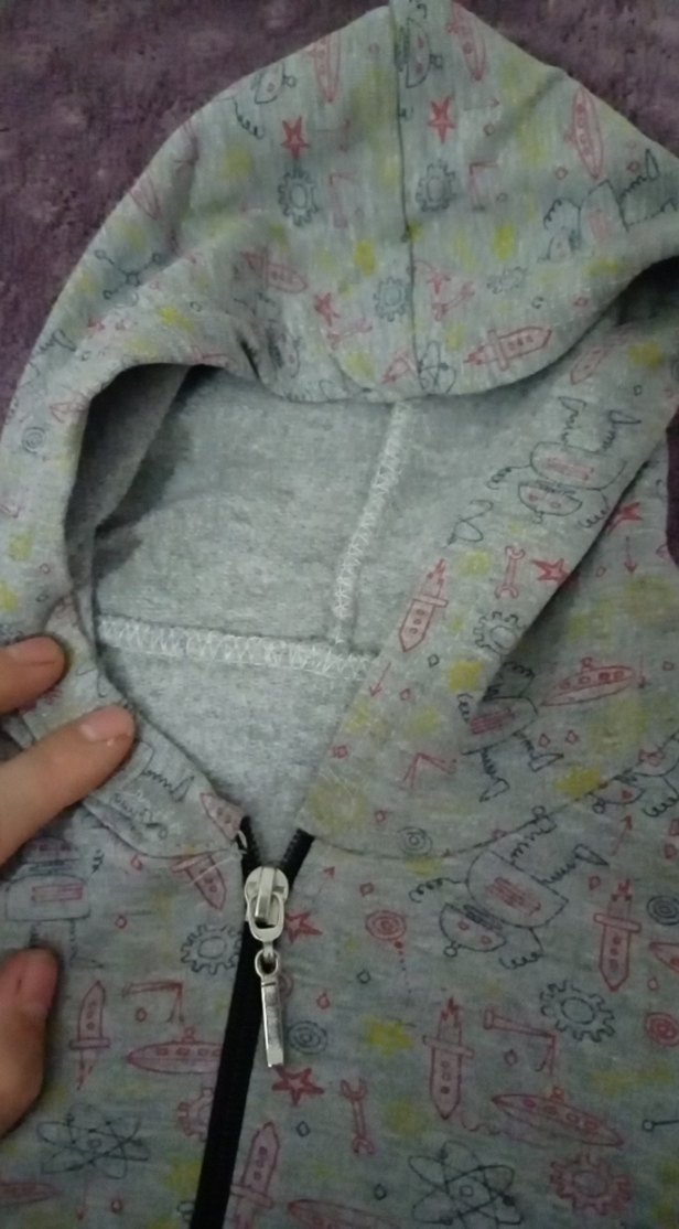 Kapüşonlu Fermuarlı Erkek Çocuk Gri Sweatshirt - Görsel 2