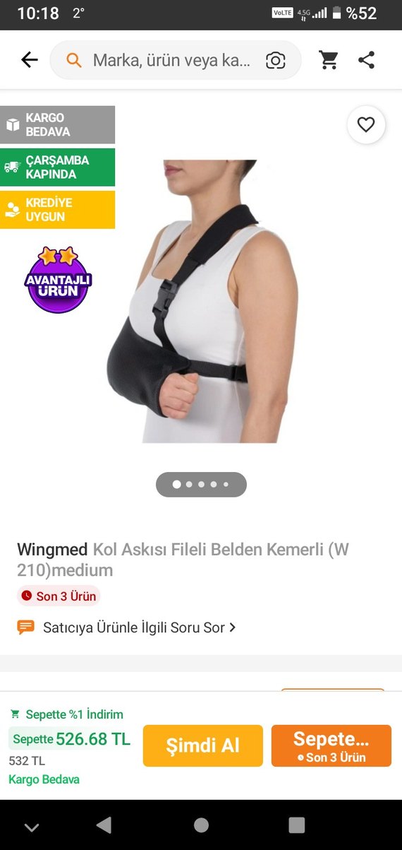 Kol omuz askısı fileli belden kemerli XL - Görsel 3