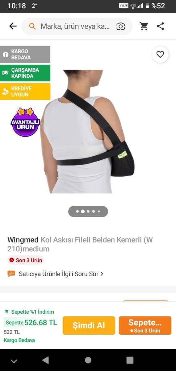 Kol omuz askısı fileli belden kemerli XL - Görsel 4