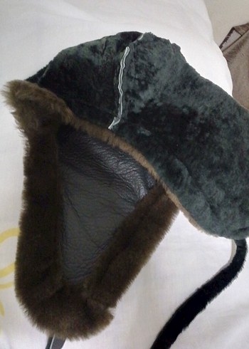 Ushanka gerçek kuzu derisi pilot şapka - Görsel 4