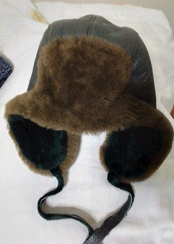 Ushanka gerçek kuzu derisi pilot şapka - Görsel 3