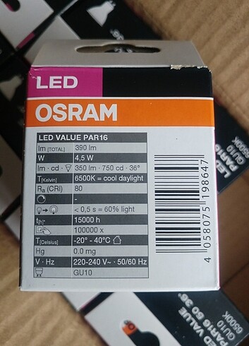  Beden Renk Osram GU10 duylu 4.5 watt led ampul