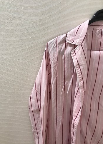 Pembe Çizgili Pamuklu pijama takımı - Görsel 4