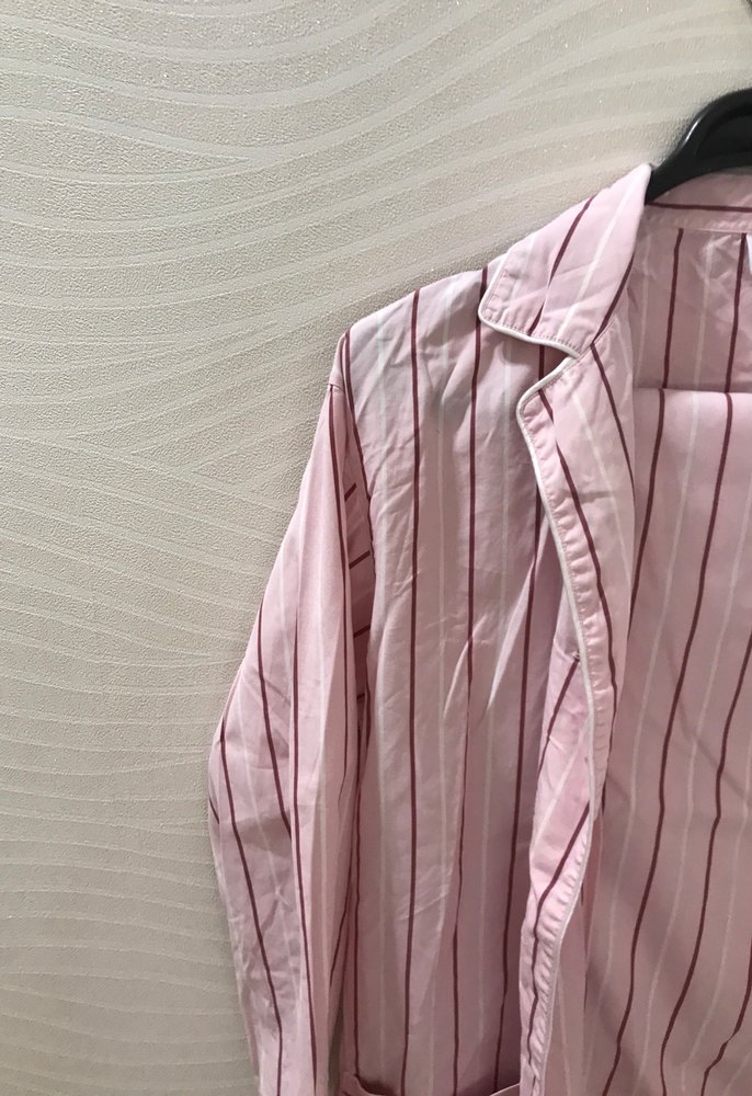 Pembe Çizgili Pamuklu pijama takımı - Görsel 4