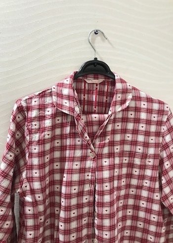 Bordo Ekoseli Pamuklu Uzun Kollu Pijama takımı - Görsel 2