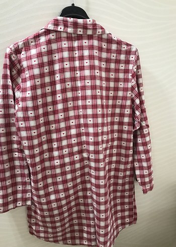 Bordo Ekoseli Pamuklu Uzun Kollu Pijama takımı - Görsel 4