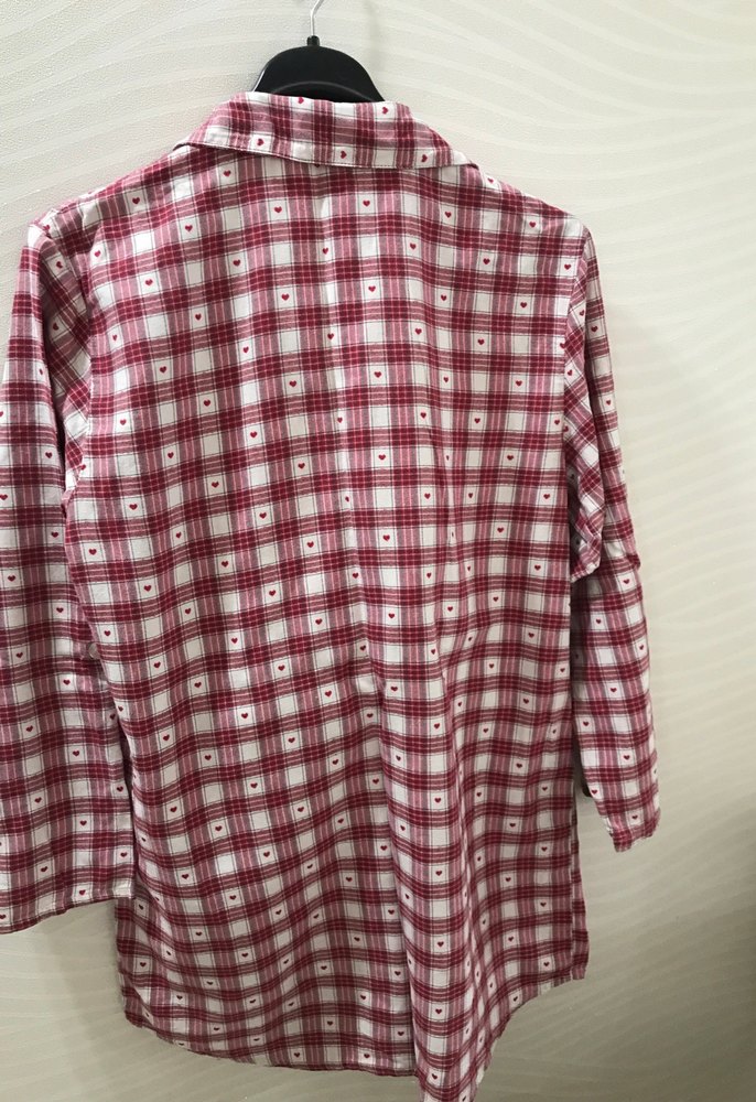 Bordo Ekoseli Pamuklu Uzun Kollu Pijama takımı - Görsel 4