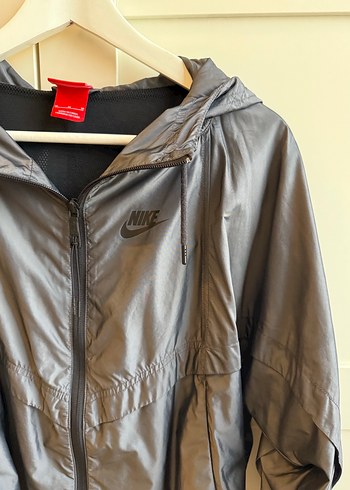 Nike Gri Kapüşonlu Fermuarlı Rüzgarlık - Görsel 4