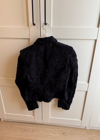 Zara Siyah Nakışlı Kadın Ceket Blazer ve Şort Etek Takım - Görsel 4