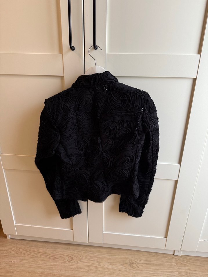 Zara Siyah Nakışlı Kadın Ceket Blazer ve Şort Etek Takım - Görsel 4