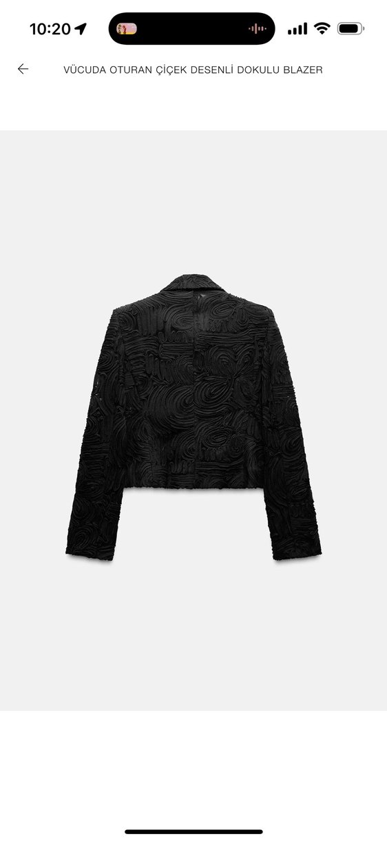 Zara Siyah Nakışlı Kadın Ceket Blazer ve Şort Etek Takım - Görsel 3