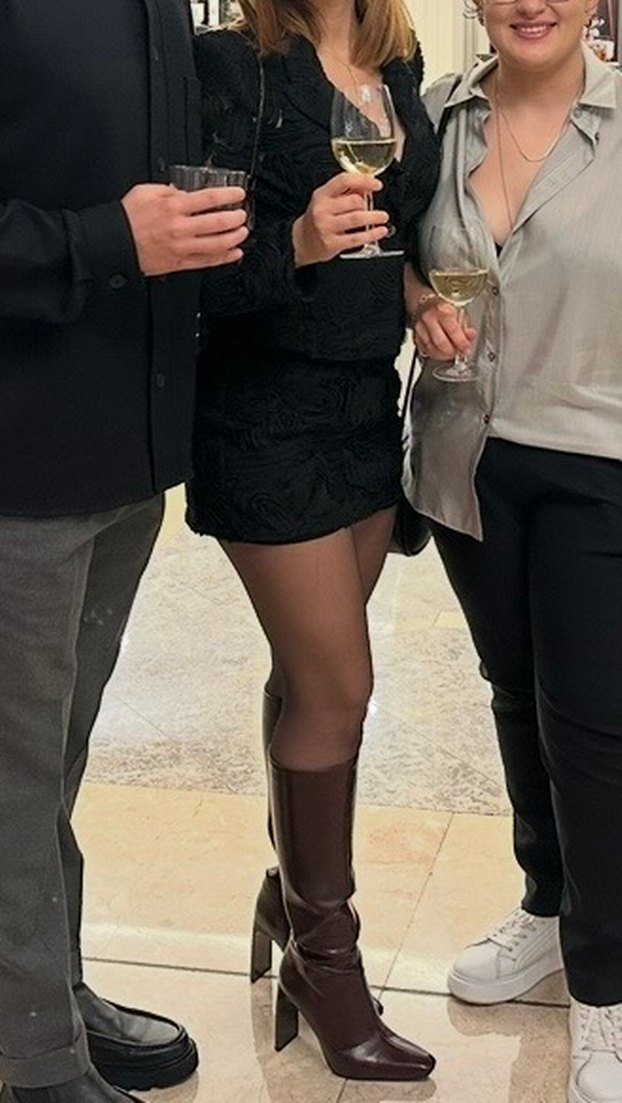 Zara Siyah Nakışlı Kadın Ceket Blazer ve Şort Etek Takım - Görsel 2