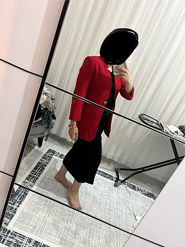s Beden kırmızı Renk Fullamoda blazer ceket