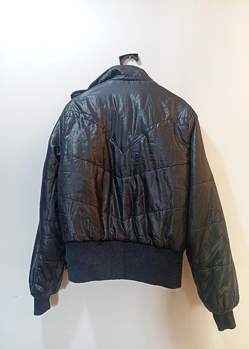 Düğmeli Siyah Deri Kadın Ceket - Görsel 2