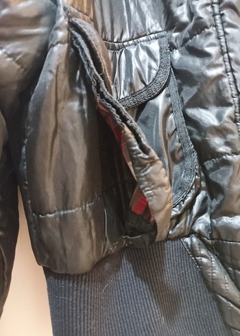 Düğmeli Siyah Deri Kadın Ceket - Görsel 4