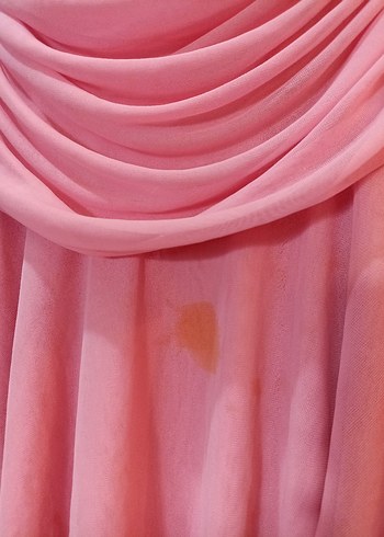 Pembe Drapeli V Yakalı Mini Abiye Elbise - Görsel 4