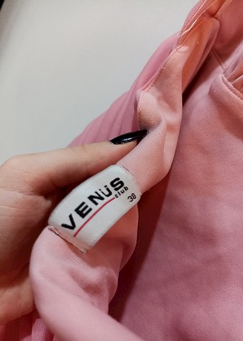 Pembe Drapeli V Yakalı Mini Abiye Elbise - Görsel 5