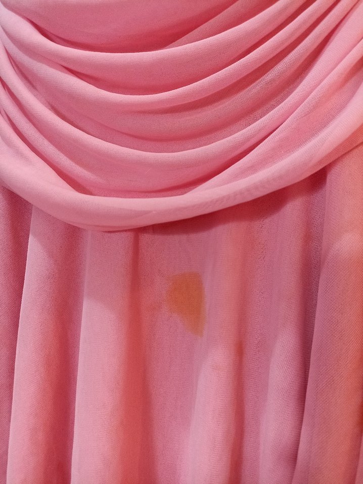 Pembe Drapeli V Yakalı Mini Abiye Elbise - Görsel 4