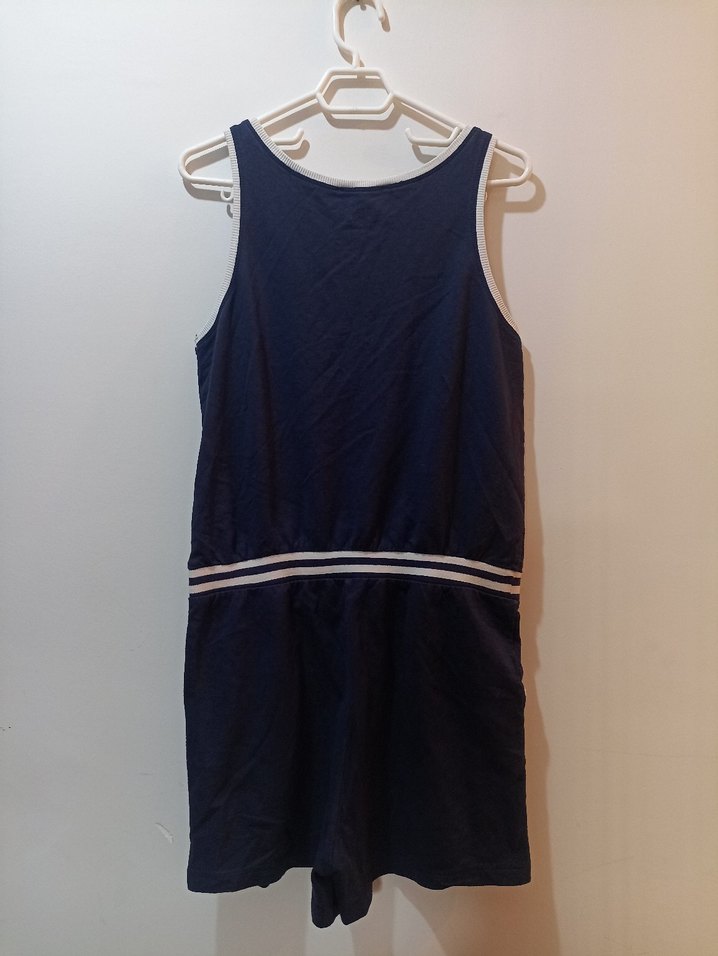 Kız Çocuk Lacivert Baskılı Fermuarlı Elbise - Görsel 2