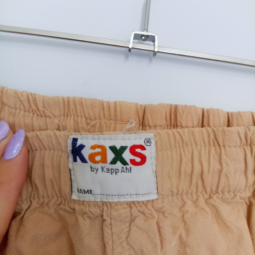 Bej Keten Salaş Mini Şort - Görsel 5