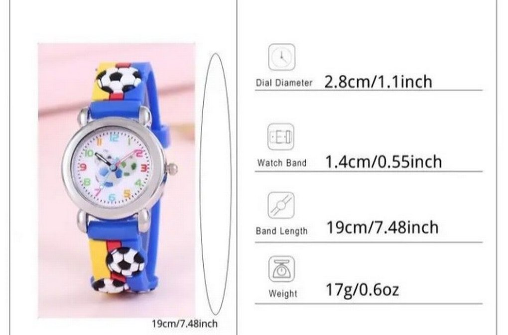 Renkli Futbol Desenli Çocuk Kol Saati - Görsel 2